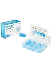 HASPRO [6-Pair Pack] Soft Silicone Earplugs for Sleeping, Swimming &amp; Bathing, Anti-Snoring, Noise Cancelling Reusable Earplugs. Adults &amp; Children (Blue)