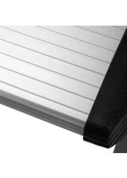 Camco Folding Metal Step Stool Perfect for Hard to Reach Areas in Kitchens and Closets Great as a Truck Stool Folds for Easy Storage 43672 SilverOne Size