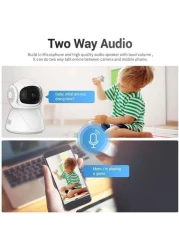 كاميرا مراقبة واي فاي ثنائية النطاق 2.4G/5G - كاميرا أمان IP لاسلكية بدقة 1080 بكسل عالية الدقة، وتدوير 360 درجة، وتتبع تلقائي، ورؤية ليلية، وكشف الحركة، وصوت ثنائي الاتجاه