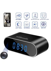 Hidden Camera Clock with HD 1080P WiFi Spy Camera Alarm Clock with Night Vision and Motion Detection Wireless Nanny Cam for Home Office Security
