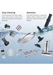 Electric Meat Mincer Grinder, Sausage Maker, Food Slicer 6-in-1 Powerful Electric Meat Mincer Machine, 3 Different Cutting Plates/Vegetable Slicer/Grater Attachments for Home Use