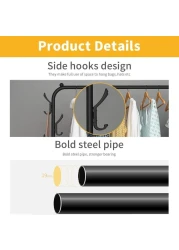 Metal Garment Racks Heavy Duty Indoor Bedroom Cool Clothing Hanger with Top Rod and Lower Storage Shelf(black s2)