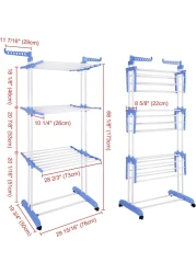 
GStorm Folding 3 Tier Clothes Drying Rack Rolling Blue