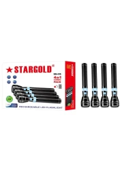 STARGOLD Rechargeable Flash Light, 4 In 1 LED Flashlight - High Power Super Bright Cree LED Torch Light - Built-In 2000mAh Li-Ion Battery