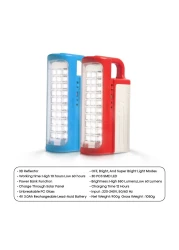 Impex Rechargeable LED Flashlights Lantern Combo - 2 Pcs 3D Reflector 10-60 Hours Power Bank Function Solar Panel Charging Unbreakable PG Glass Portable Handle 6V 4500mAh 30SMD LEDs