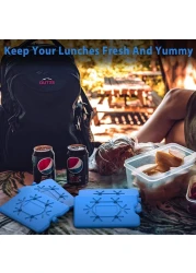 4-Pack Reusable Slim Ice Packs for Lunchbox &ndash; Non-Toxic Cooler Bags for Work, School, Picnic, or Camping &ndash; Keeps Food Fresh All Day
