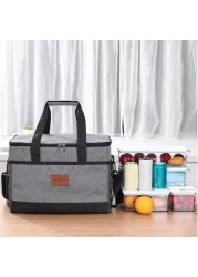 ماهمير شنطة تبريد كبيرة معزولة للاستخدام الخارجي سعة 33لتر قابلة لاعادة الاستخدام ومقاومة للماء من قماش اكسفورد بسعة كبيرة للحفاظ على الطعام طازجا للرجال والنساء والنزهات والشواء والشاطئ والغداء رمادي