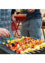 LAVISH Natural Bamboo Skewers, 100-Pack, 12-Inch Wooden Sticks for BBQ, Grilling, Kabobs, Fruit, Appetizers, Cocktail, Chocolate Fountain &amp; Crafts