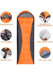 كيس نوم خفيف الوزن مقاوم للماء ودافئ للتخييم للبالغين مع كيس ضغط - أزرق