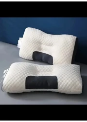 Radiotronics New White 3D Stereoscopic SPA Massage Pillow Partition Assists Sleep and Neck Protection Pillow Knitted Cotton Pillow Core