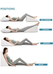Vital Orthopedic Bed Wedge Pillow With HD Foam Top Elevation For Sleeping, Acid Reflux, Heartburn, Anti Snoring And Gerd Pillow - Ideal For Neck Pain, Back Support (W 65 X L 65 Cm, Standard: 8&amp;quot;)