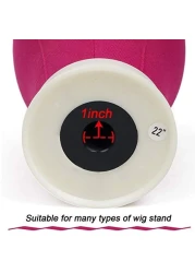 Bileaf 22 Inch Canvas Block Head Mannequin Wig Head With Stand Pink Styling Mannequin Block Head Set Display Mannequin Head with Mount HolesRosy Head