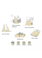 LUNA HOME Fleece Blanket 200*230cm Super Soft Throw Geometric Design, Old Rose Color.