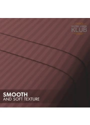 Klub Linen 3PC Striped Fitted Sheet Set, Ultra Soft Microfiber Bedding Set - 1 Fitted Sheet King (180x200cm) with Deep Pocket and 2 Pillowcases (50 x 75 cm), Chocolate