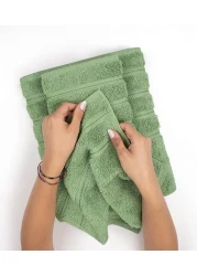 Towel Set Luxury Hotel Quality 600 GSM 100% Genuine Combed Cotton, Super Soft &amp; Absorbent Family Bath Towels 6 Piece Set - 2 Bath Towels, 2 Hand Towels, 2 Washcloths - Sage Green