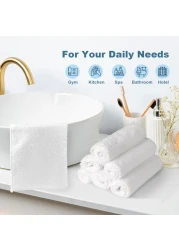 HOMEXCEL Microfiber Washcloths Towel Pack of 24 12 x 12 Highly Absorbent and Soft Face Towels Wash Cloths for Bathroom Gym Hotel and Spa Fast Drying MultiPurpose Cleaning Cloth White
