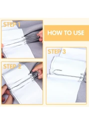 30PC Stainless Steel Curtain Pleat HooksDrapery Hook and Pin for Pleated Drapes 4 Prongs Pinch Pleat Hook ClipsTraverse Pleater 4 End Curtain Hangers for Window Door Bathroom Curtain