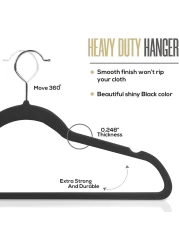 Velvet non-slip Suit Clothes Hangers,360&deg; rotating hook (50pc, Pink)