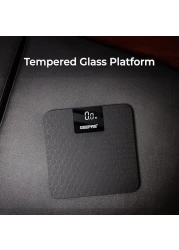 Geepas Digital Body Scale GBS46524UK, Maximum Weight Of 180kg, Anti Slip Glass Platform, Black