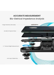 Renpho Smart Scale For Body Weight, Digital Bathroom Scale BMI Weighing Bluetooth Body Fat Scale, Body Composition Monitor Health Analyzer With Smartphone App, 400 Lbs, Black Elis 1