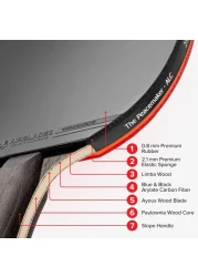 AirBlades The Peace Maker ALC Professional Ping Pong Paddle Carbon Fiber Table Tennis Racket Producing Maximum Spin Control for All Levels Hard Carry Case Ergonomic Handle