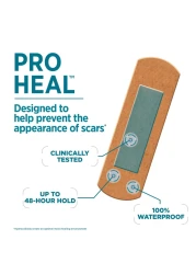 BandAid Brand Pro Heal Adhesive Bandages with Hydrocolloid Gel Pad Clinically Tested Better Healing of Minor Wounds Waterproof Bandages Sterile First Aid Bandages All One Size 10 ct