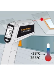 Laserliner Infrared Thermometer -38&deg;C to 365&deg;C Industrial Use, Laser Temperature Gun, Non-contact measuring device, Digital, for Outdoor Surface, Indoor Room HVAC Temp Reader, Auto-Hold Function