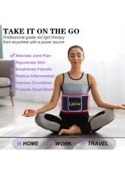 Red Light Therapy BeltInfrared Light Therapy Red Light Therapy Device with Pulse Mode for Body Pain Relief Near Infrared LED Red Light Therapy Wrap Wearable Pad for Leg Knee Back Waist Should