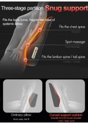 Back &amp; Neck Massager Cervical Spine Pillow Massager Neck Waist Shoulder Lumbar Back Body For Muscle Pain Relief, Chairs and Cars Cushion