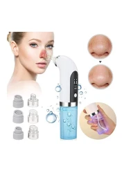 Ultrasonic Deep Facial Clean Machine Skin Scrubber Blackhead Removal Pimple Extractor and Super Micro Bubble Beauty Instrument, USB Rechargeable Water Microdermabrasion Device, Vacuum Suction Facial P
