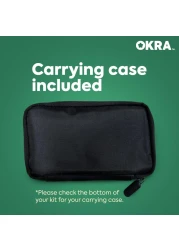 Okra Pro Glucose Monitor Kit Syncs with Free App Meter Test Strips Lancets Lancing Device Control Solusion and Carry Case