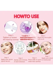 Movov 6 In 1 Derma Roller Kit 540 Titanium Alloymicro Needles Roller 0.25mm / 0.5mm / 1.0mm For Hair Regrowth Face And Body Skin Care Acne Pores Anti Aging Wrinkle Removal