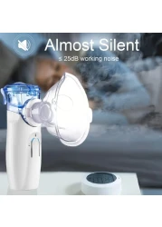 Portable Nebulizer Machine &ndash; Cool Mist Steam Inhaler, USB/Battery Operated, Compact Nebulizer for Adults &amp; Kids, Moisture Therapy for Home, Office, Travel Use,