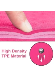 Fitto 4mm Thick Yoga Mat, 61x183cm - Non-Slip, Eco-Friendly Pink Exercise Mat for Yoga, Pilates, Fitness, and Home Workouts - Extra Cushioning for Joint Support