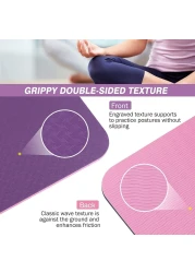 ماهمير سجادة يوجا مضادة للانزلاق مع شنطة حمل، سجادة لياقة بدنية للبيلاتس بسمك 183 سم × 61 سم × 6 ملم للنساء والرجال والمبتدئين