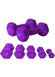 Sky Land Classical Head Vinyl Dumbbell Set, 3 Kg X 2 - Purple, Em-9219-3