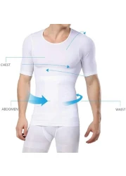 Men&rsquo;s Compression Shirt for Body Slimming &ndash; Seamless Tummy Control Undershirt Short Sleeve Shapewear Top for Fitness &amp; Everyday Wear
