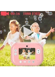 كاميرا طباعة فورية للأطفال، كاميرا رقمية للبنات مع 12 لفة ورق إعادة تعبئة، هدية مثالية لعيد الميلاد وعيد الميلاد للأطفال، طابعة صور فورية سهلة الاستخدام