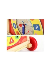 Wooden Baby Walker with Puzzle and Beads &ndash; Multi-Function Four-Sided Activity Toy Storage Box for Toddlers, Educational Walker with Interactive Puzzle