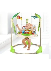 Rainforest Jumperoo Baby Walker Bouncer - Interactive Rocking Chair with Discovery Center, Lights &amp; Sounds
