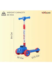 Top Gear Kids Scooter TG 865 &ndash; 3-Wheel Foldable Kick Scooter Lightweight Push Scooter for Ages 3-12 - Red