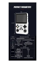 وحدة تحكم ألعاب محمولة كلاسيكية - شاشة IPS مقاس 3.5 بوصة، نظام Linux، سعة تخزين مدمجة 32 جيجابايت + 64 جيجابايت، نظام محاكي مثبت مسبقًا مع أكثر من 1500 لعبة كلاسيكية