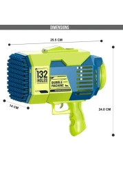 Little Story - 132 Holes Bubble Machine Gun wt Light / Bubble Maker for Kids Indoor &amp; Outdoor - Green