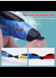 Remote Control Airplane RC Glider for Beginner Adult Kids, Easy to Fly EPP Foam RC Aircraft Fighter with LED Light (BLUE)