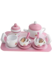 Wooden Tea Set 12pcs Pretend Play Food Accessories Pretend Toy, Teacup Playset, Toy Accessories