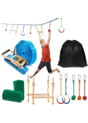 ULTIMAX Ninja Obstacle Course Kit Ninja Obstacle Course for Kids Outdoor Ninja Warrior Training Equipment Backyard Monkey Bar