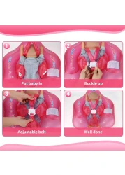 Swimbobo-Baby Swimming Float W/ Sun Protection Canopy-Pink