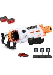 مسدس سهام كهربائي بمحرك ، 20-Dart Double Rotating Drum Blaster for Boys 8-12 + ، Cool Dart Blaster with 100 Foam Darts ، هدايا عيد الميلاد للأطفال