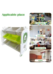 Children's Book Shelf Organizer Toys Storage Rack Cabinet With Bins For Kids