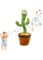 Dancing Cactus Toy, Talking Cactus Toy Repeats What You Say, Wriggle Dancing and Singing Electronic Luminous Cactus, Funny Creative Early Childhood Education Toys (120 Songs)